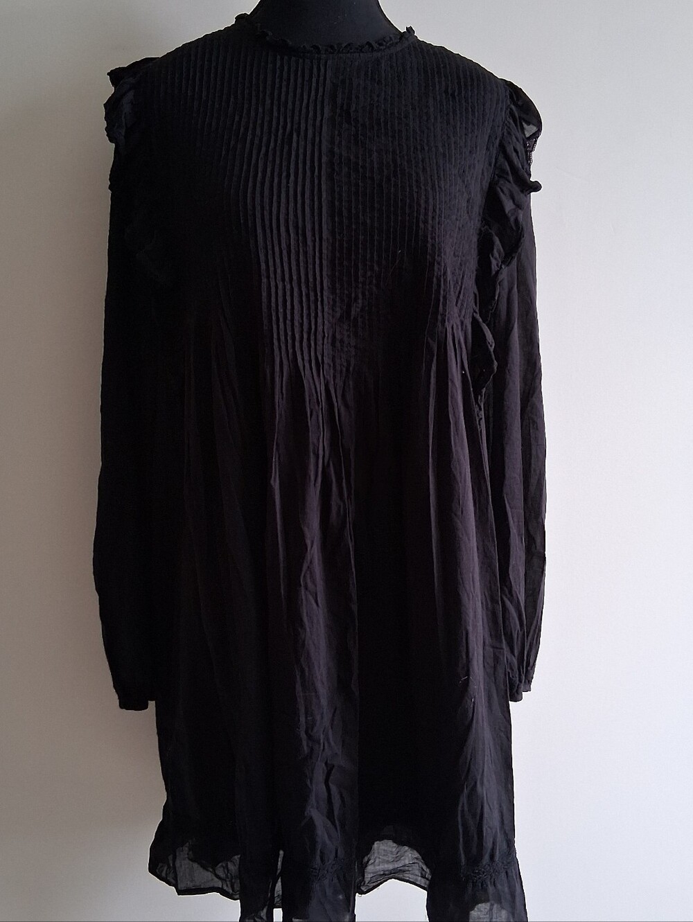 Aritzia Wilfred La Boheme Elie Broderie Cotton Lace Eyelet Dress Black Large - Picture 9 of 12